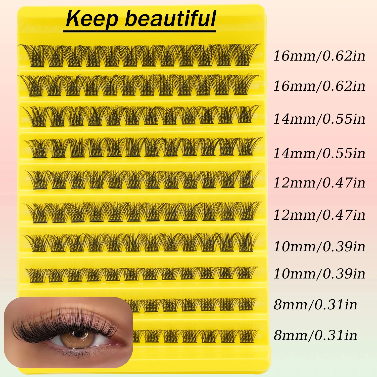 120 PCS Cluster Lashes D Curl  - Eyelash Extension Wispy review and price